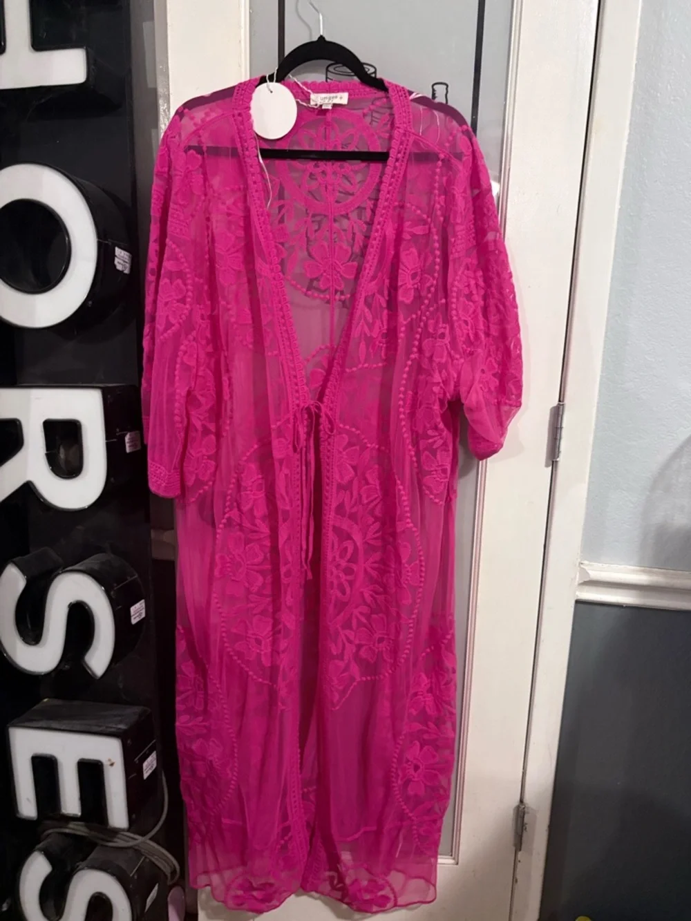 ✨ Umgee Pink Lace Kimono | Size XL | NWT | Boho Duster ✨ - Picture 5 of 5